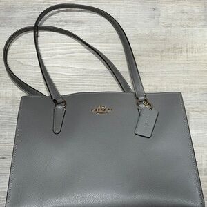 Coach Gray Leather Tote Bag